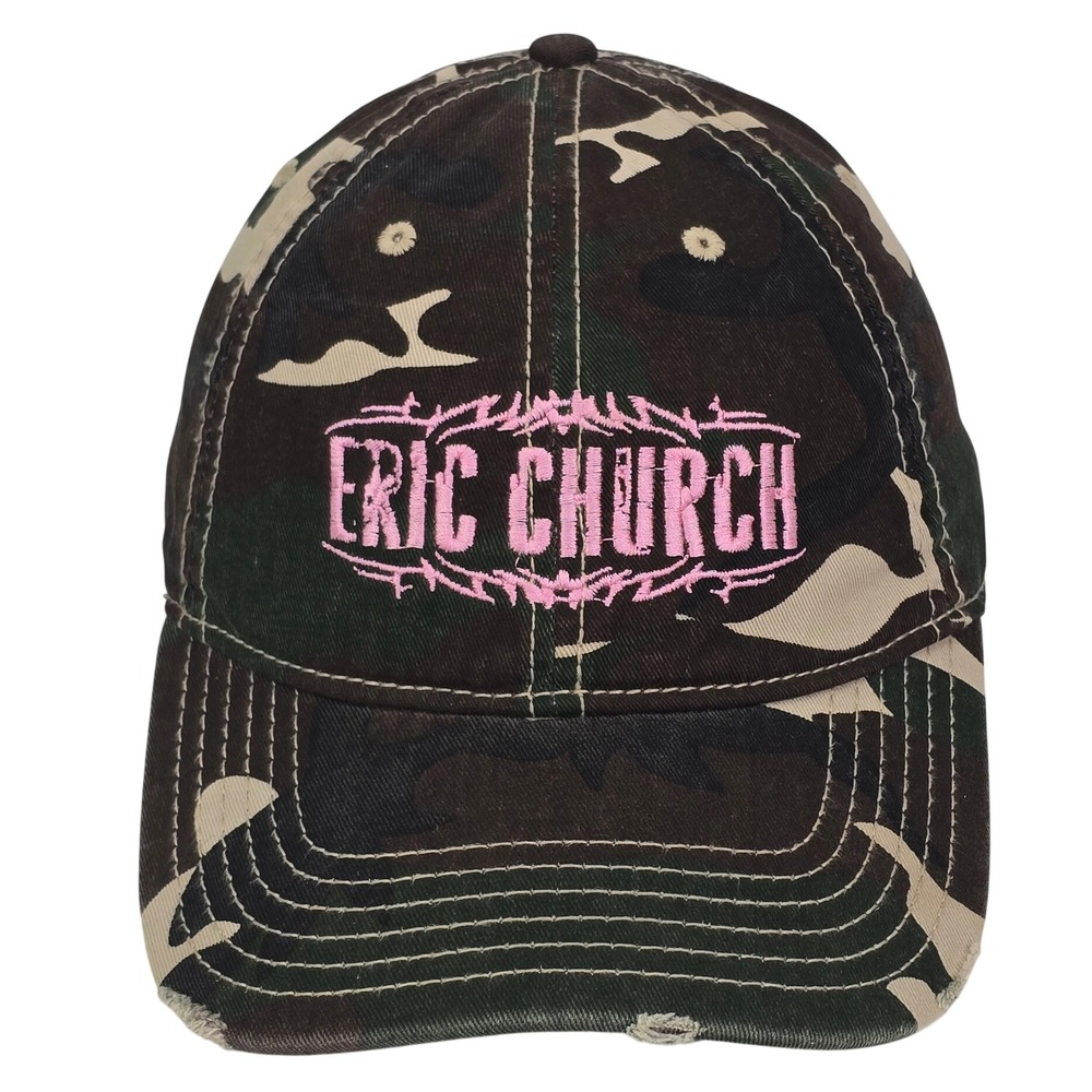 Otto Eric Church Camo Hat Womens Pink Distressed Baseball Cap Country Music Fan